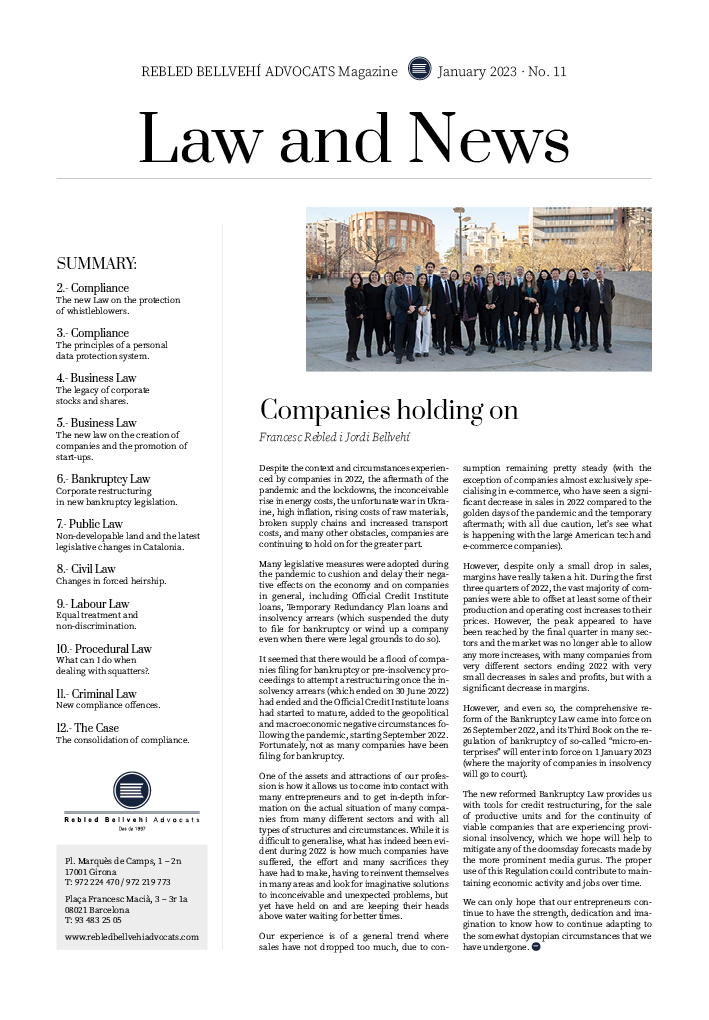 Magazine Rebled Bellvehí Law and news 2023